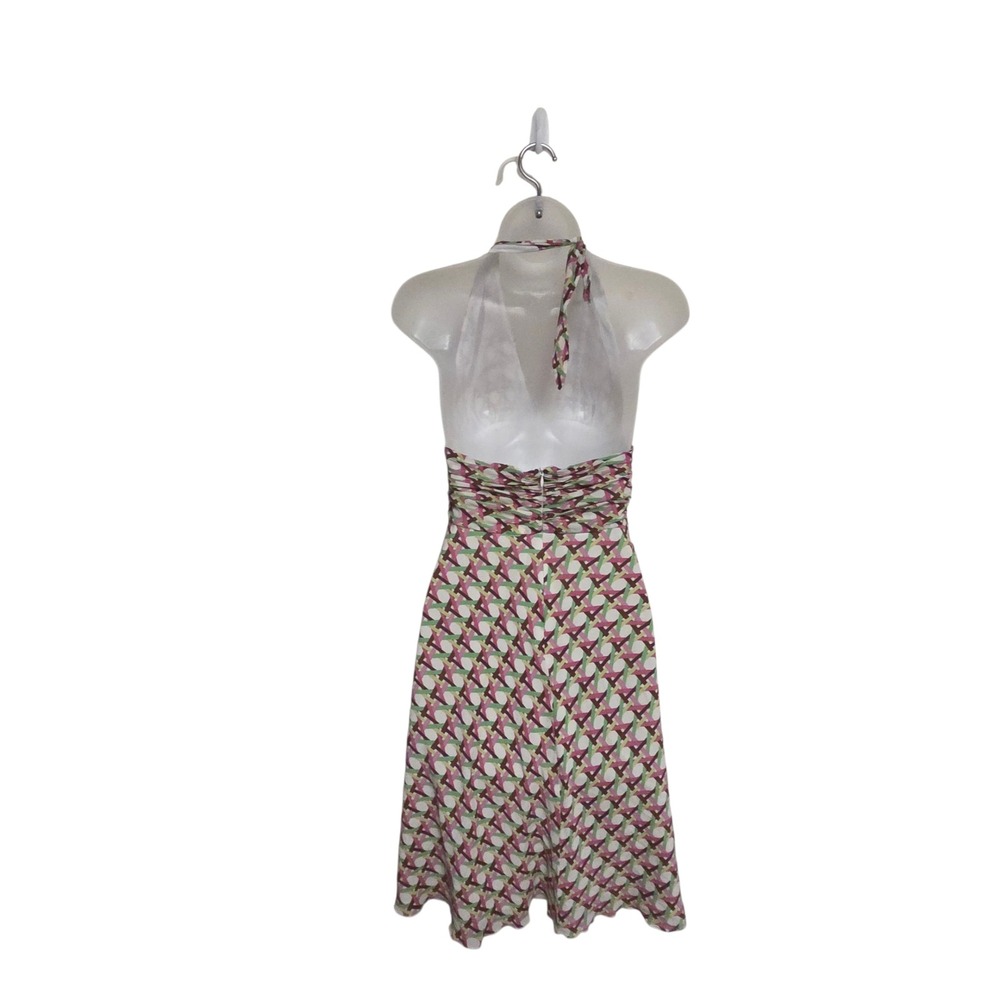 Trina Turk Pink, Green & White Halter Fit-and-Flare Dress - Picture 2 of 5